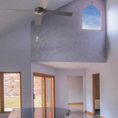 Sustainable Accessible Home. Ceiling fans and high openable windows