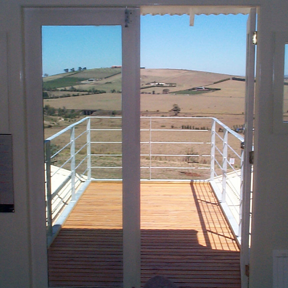 Office views of surrounding Sunbury hills, sustainable ecohome designed by BP Architects
