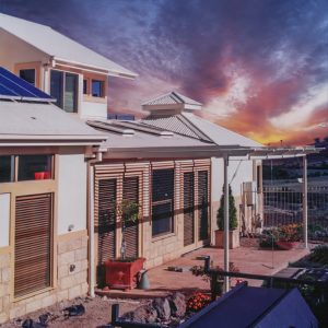 green home Solar pergola, sustainable ecohome designed by BP Architects