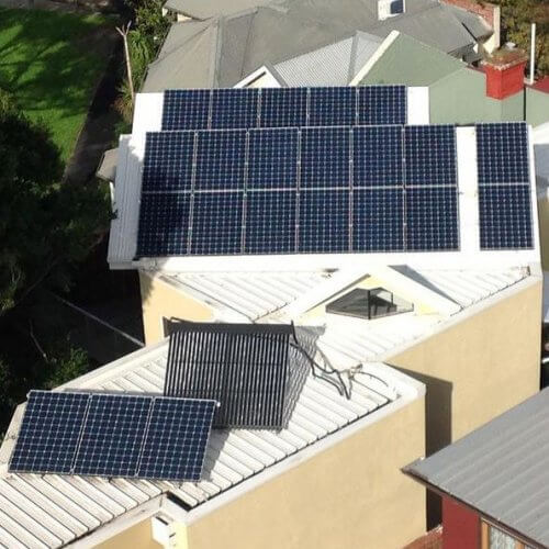 Sustainable architect designed, West st Kilda House - roof top solar system